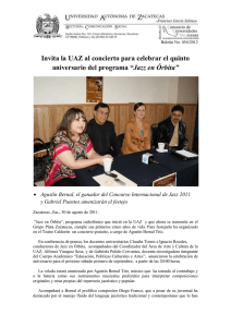 Invita la UAZ al concierto para celebrar el quinto 