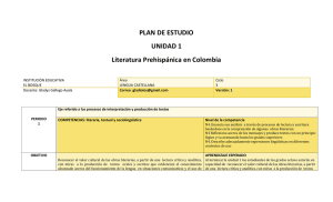 Plan de Estudio: Literatura Prehisp&aacute;nica en Colombia