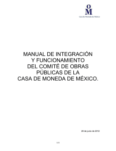 Casa de Moneda de México MANUAL DE INTEGRACIÓN Y