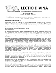 LECTIO DIVINA COMISIÓN DIOCESANA DE ANIMACIÓN BÍBLICA