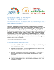 PREMIOS NACIONALES DE CULTURA 2015 TEATRO POPULAR MELICO SALAZAR