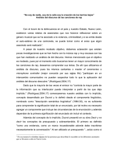 &ldquo;No soy de nadie, soy de la calle soy la... An&aacute;lisis del discurso de las canciones de rap