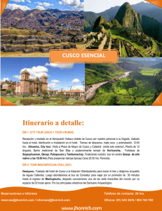 CUSCO ESENCIAL Itinerario a detalle