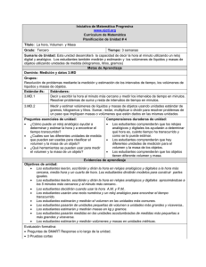 Iniciativa de Matemática Progresiva  Currículum de Matemática Planificación de Unidad # 4