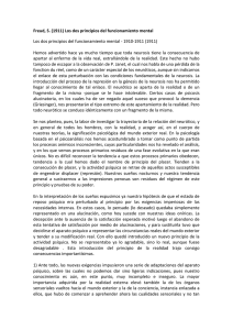 Los dos principios del funcionamiento mental de Freud