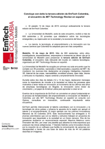 Conclusiones Tercera Edición EmTech Colombia 2015