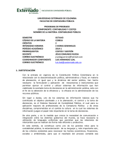 UNIVERSIDAD EXTERNADO DE COLOMBIA FACULTAD DE CONTADURIA PÚBLICA  PROGRAMA DE PREGRADO