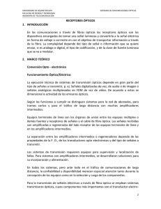 RECEPTORES OPTICOS - Comunicaciones Opticas