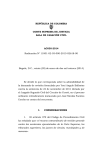 REPÚBLICA DE COLOMBIA CORTE SUPREMA DE JUSTICIA SALA DE CASACIÓN CIVIL