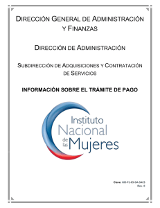 Clave: GI5-P1-05-DA-SACS - Instituto Nacional de las Mujeres