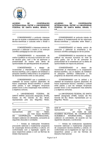 Acordo de Cooperação Internacional em Português e