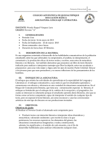 Prontuario de Noveno Grado - Colegio Adventista de Quezaltepeque
