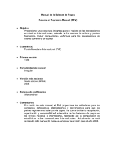 Manual de la Balanza de Pagos Balance of Payments Manual (BPM