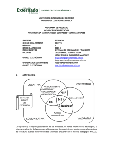 UNIVERSIDAD EXTERNADO DE COLOMBIA FACULTAD DE CONTADURIA PÚBLICA PROGRAMA DE PREGRADO