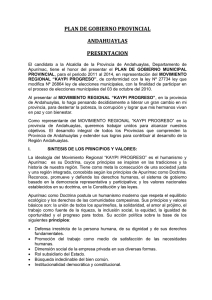 PLAN DE GOBIERNO PROVINCIAL ANDAHUAYLAS PRESENTACION