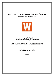 ADMINISTRACION - Instituto Norbert Wiener