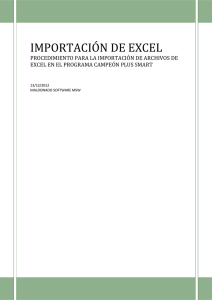 IMPORTACIÓN DE EXCEL