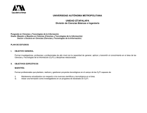 UNIVERSIDAD AUTÓNOMA METROPOLITANA  UNIDAD IZTAPALAPA División de Ciencias Básicas e Ingeniería
