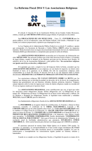 La Reforma Fiscal 2014 Y Las Asociaciones Religiosas VS.