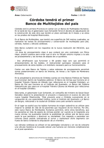 Banco De Tejidos 010609 - Gobierno de la Provincia de Córdoba