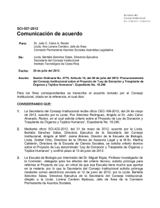 Comunicación de acuerdo SCI-557-2012 Para: