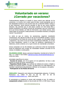 Voluntariado en verano: ¿Cerrado por vacaciones