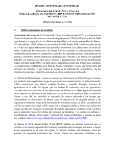 [INSERT APPROPRIATE LETTERHEAD]  TÉRMINOS DE REFERENCIA FINALES