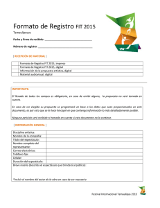 Formato de Registro FIT 2015 Tamaulipecos Fecha y firma de