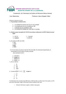Cuestionario  de II Quimestre de Séptimo de Educación Básica... Área: Matemática         ...