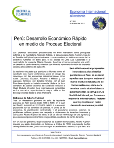 Perú: Desarrollo Económico Rápido en medio de Proceso Electoral conomía nternacional