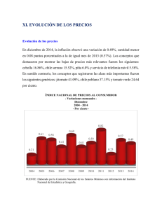 XI. EVOLUCIÓN DE LOS PRECIOS