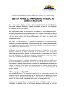 ESPAÑA ACOGE EL CAMPEONATO MUNDIAL DE COMBATE MEDIEVAL