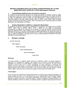 REPORTE EPIDEMIOLÓGICO DE PLAGAS CUARENTENARIAS DE LA PAPA Meloidogyne Chitwoodi 1.