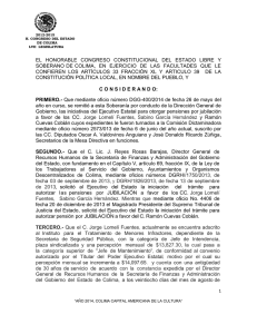 EL  HONORABLE  CONGRESO  CONSTITUCIONAL  DEL ... SOBERANO DE COLIMA,  EN  EJERCICIO  DE ...