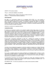 ASUNTO: 310 Consultas contables TÍTULO 1. CATÁLOGO GENERAL DE CUENTAS