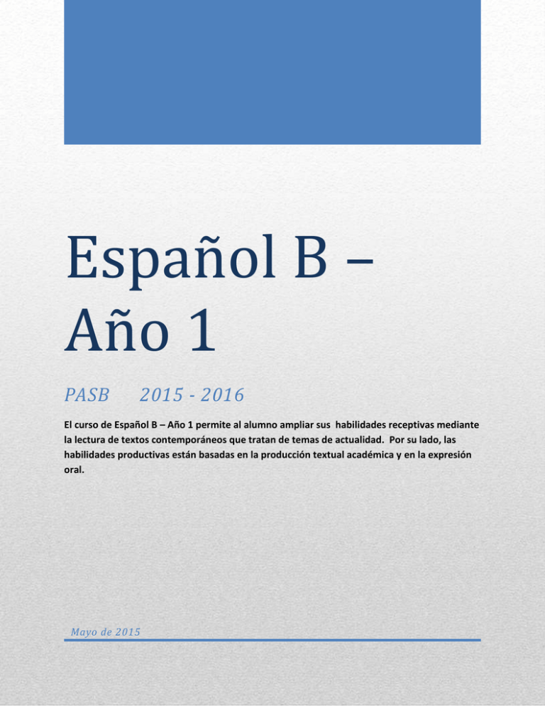 Español B * Año 1