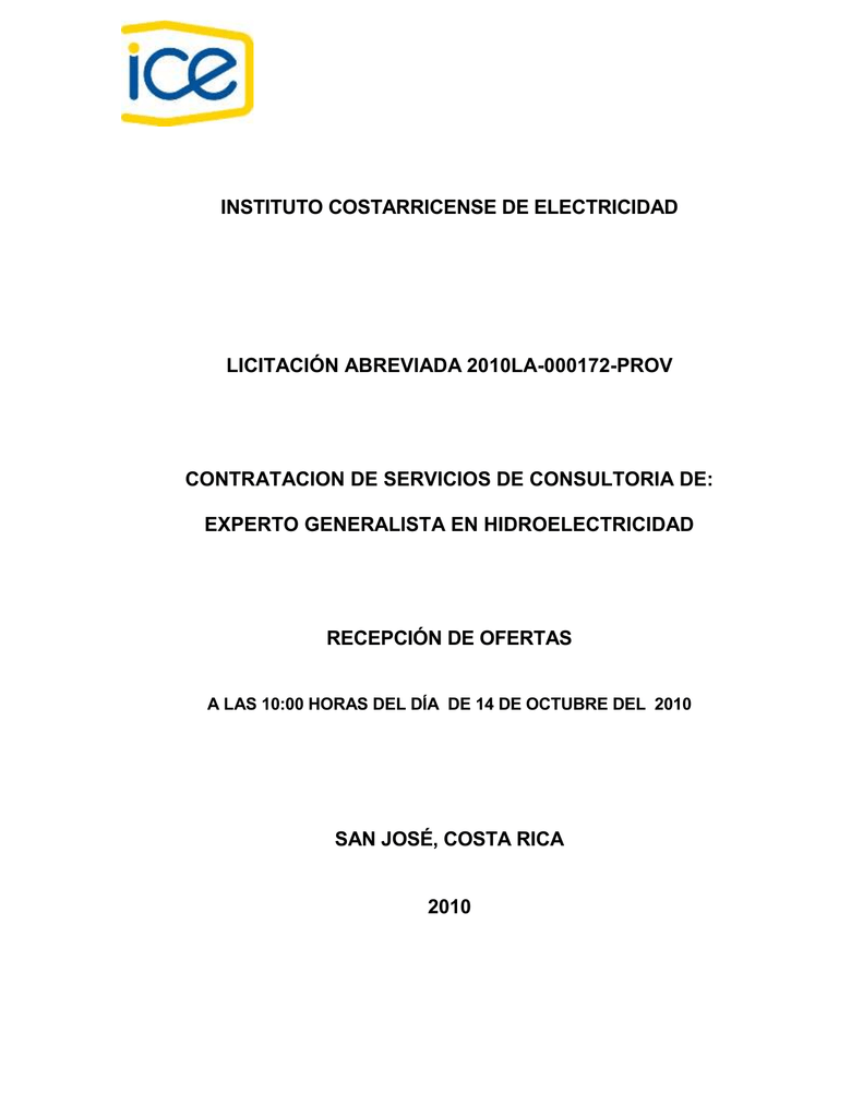Anexo 2 Instituto Costarricense De Electricidad Anexo 2 Instituto Costarricense De Electricidad