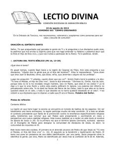 LECTIO DIVINA COMISIÓN DIOCESANA DE ANIMACIÓN BÍBLICA
