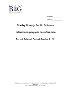 Shelby County Public Schools talentosos paquete de referencia