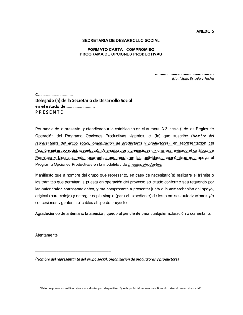 Carta Compromiso Documento Laboral