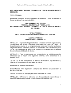 Reglamento del Tribunal de Arbitraje y Escalaf&oacute;n del Estado de