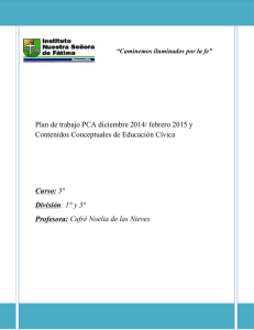 Plan de trabajo PCA diciembre 2014/ febrero 2015 y Curso: