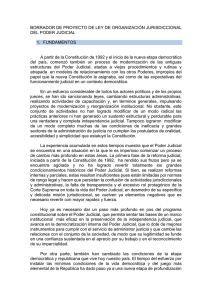 BORRADOR DE PROYECTO DE LEY DE ORGANIZACIÓN JURISDICCIONAL DEL PODER JUDICIAL