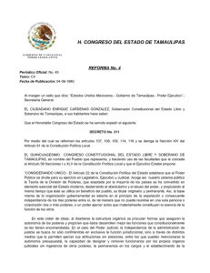 H. CONGRESO DEL ESTADO DE TAMAULIPAS  REFORMA No. 4