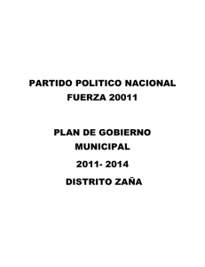 PARTIDO POLITICO NACIONAL FUERZA 20011 PLAN DE GOBIERNO