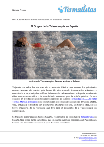 El Origen de la Talasoterapia en España