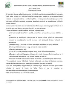 Servicio Nacional de Salud Animal – Laboratorio Nacional de Servicios... Guía al Usuario para la