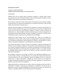 Carta de las Farc al CICR La Habana, noviembre 09 de 2012