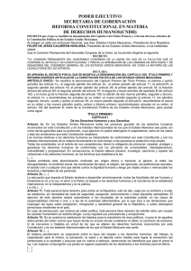 PODER EJECUTIVO SECRETARIA DE GOBERNACIÓN REFORMA CONSTITUCIONAL EN MATERIA DE DERECHOS HUMANOS(CNDH)