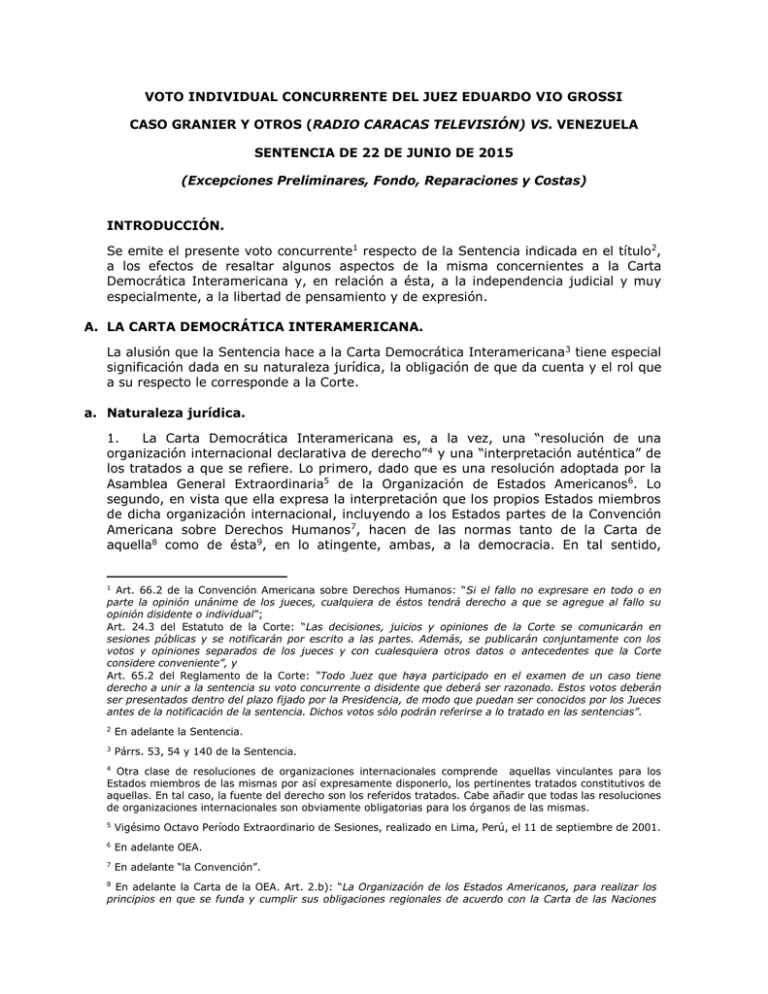 Voto Concurrente - Corte Interamericana De Derechos Humanos